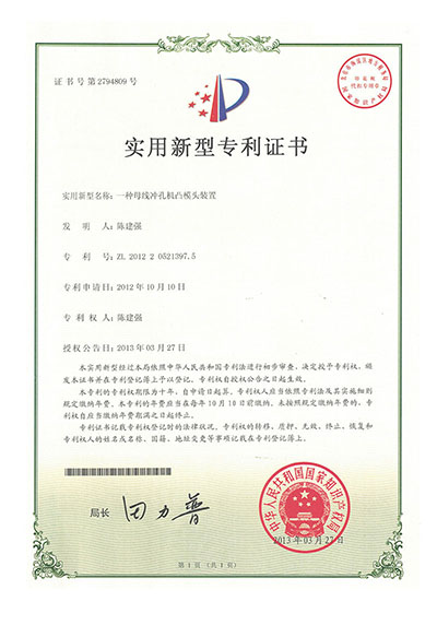 一種母線(xiàn)沖孔機(jī)凸模頭裝置